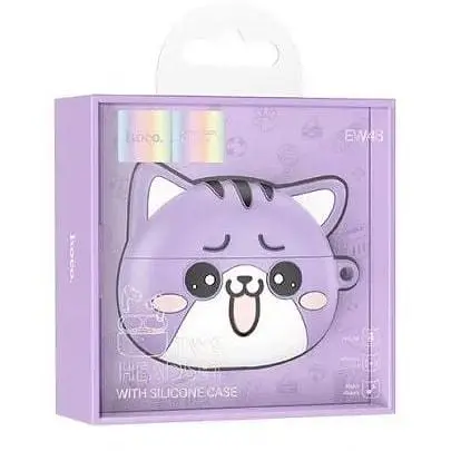 Наушники беспроводные Hoco EW48 Purple cat - фиолетовый кот 6942007610018 - фото 3