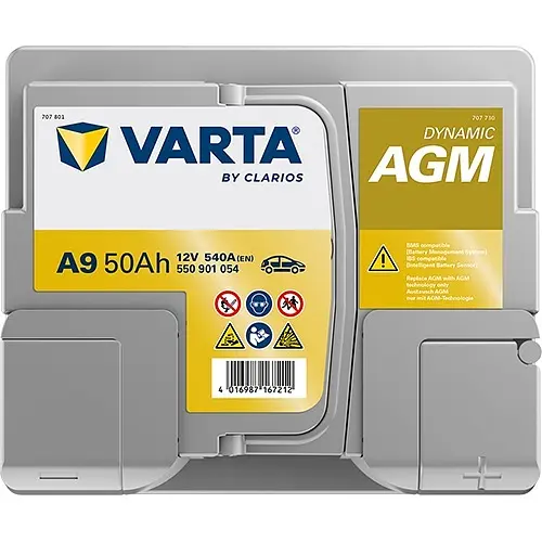 Акумулятор Varta Dynamic AGM 12В 50Аг 540А (EN) R+ (550901054) - фото 4