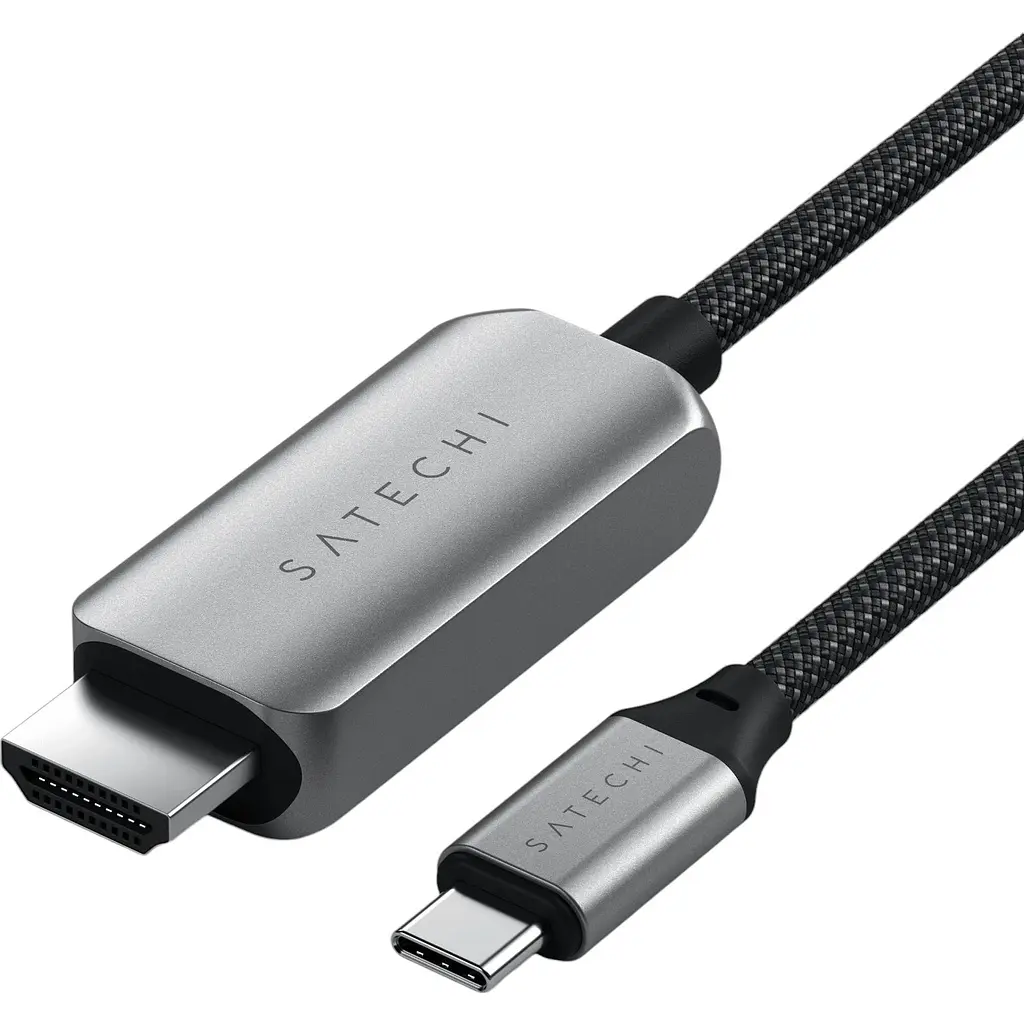 Кабель Satechi USB-C to HDMI 2.1 8K Cable Space Gray 1.8 м (ST-YH8KCM) - фото 4