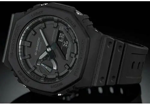 Чорні полімерні чоловічі наручні годинники Casio оригінал Японія G-Shock GA-2100-1A1ER з полімерним ремінцем - фото 2