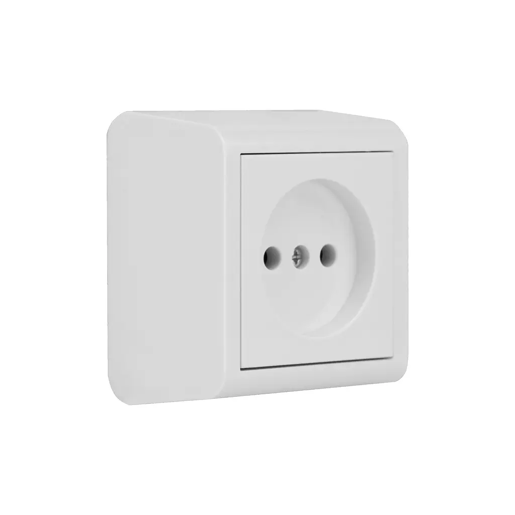 Розетка Ovivo Electric Nivo, одинарная, накладная, белая  - фото 4