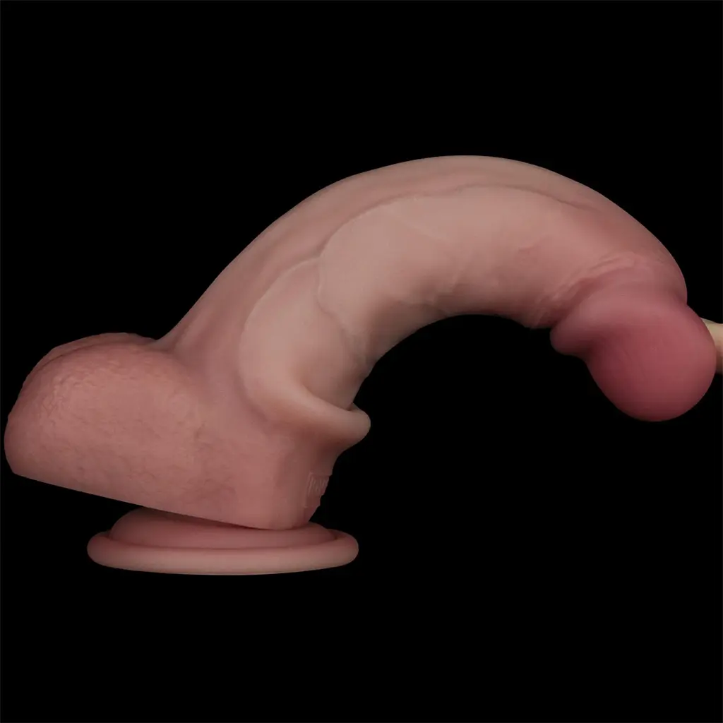 Фалоімітатор - Sliding Skin Pro II Dual Layer Silicone Dong 8" Flesh - фото 10