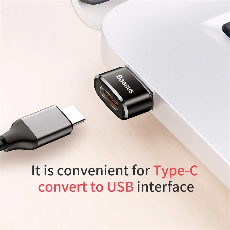 Переходник Baseus USB Male To Type-C Female 2.4A - фото 3