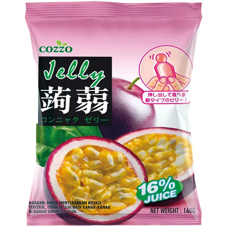 Фруктовий десерт Cozzo (желе із соком) зі смаком маракуї 160 г (8 х 20г) Малайзія