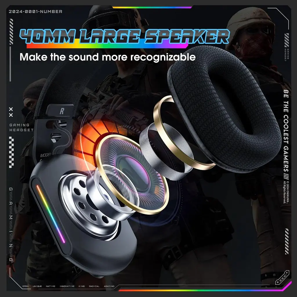 Навушники Onikuma геймерські дротові X-12 Pro з мікрофоном та RGB підсвіткою ігрова гарнітура для ПК - фото 6