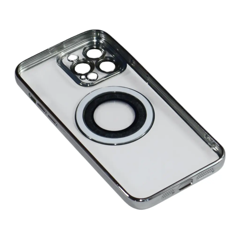 Магнитный чехол XON PhoneCase Magnetic для iPhone 13 Pro Max (PCMC1113400G 68079) Серый/Прозрачный - фото 2