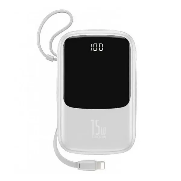 Внешний акб Baseus Qpow Digital Display (With Type-C Cable) 20000mAh PPQD-I02 белый - фото 5