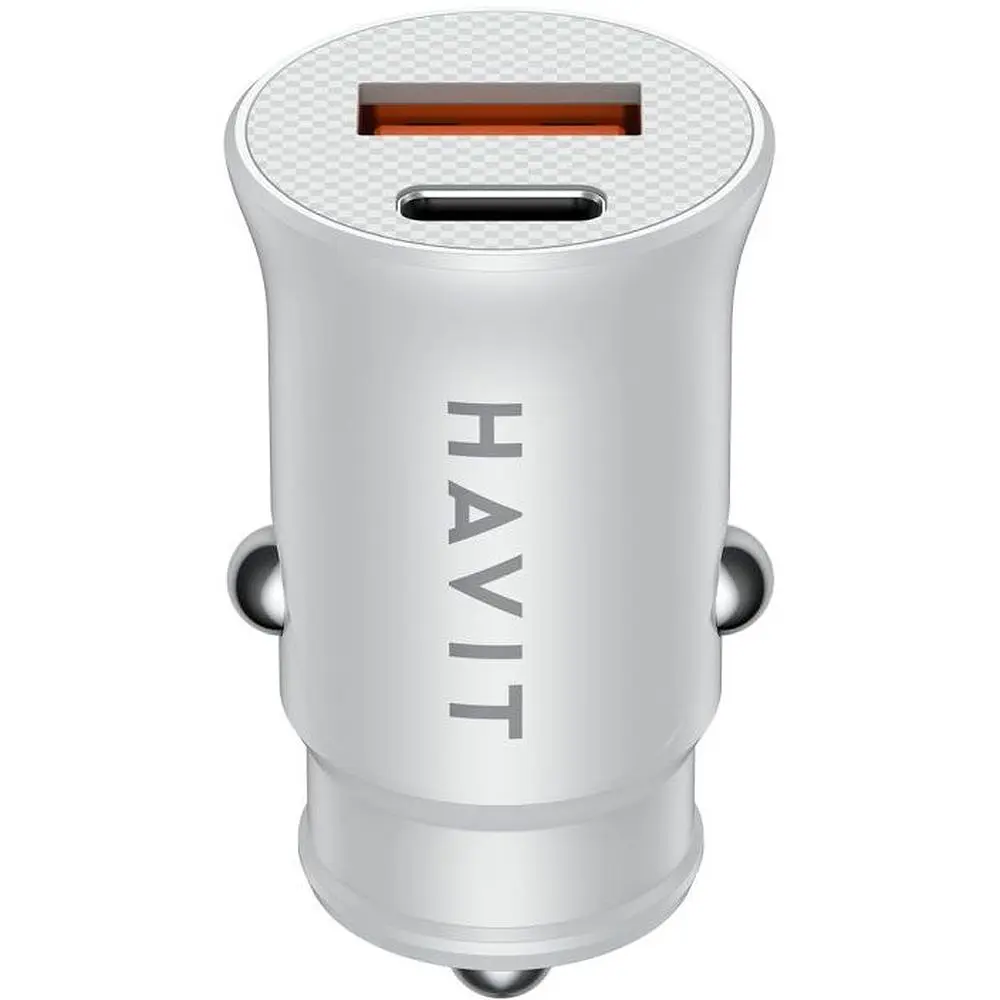 Автомобильное зарядное устройство для HAV-CC2022 20W USB+USB-C white (HV-CC2022) - фото 2