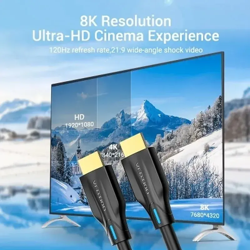 Кабель мультимедійний HDMI M to HDMI M 10.0m 8K60Hz black Vention (AANBL) - фото 3