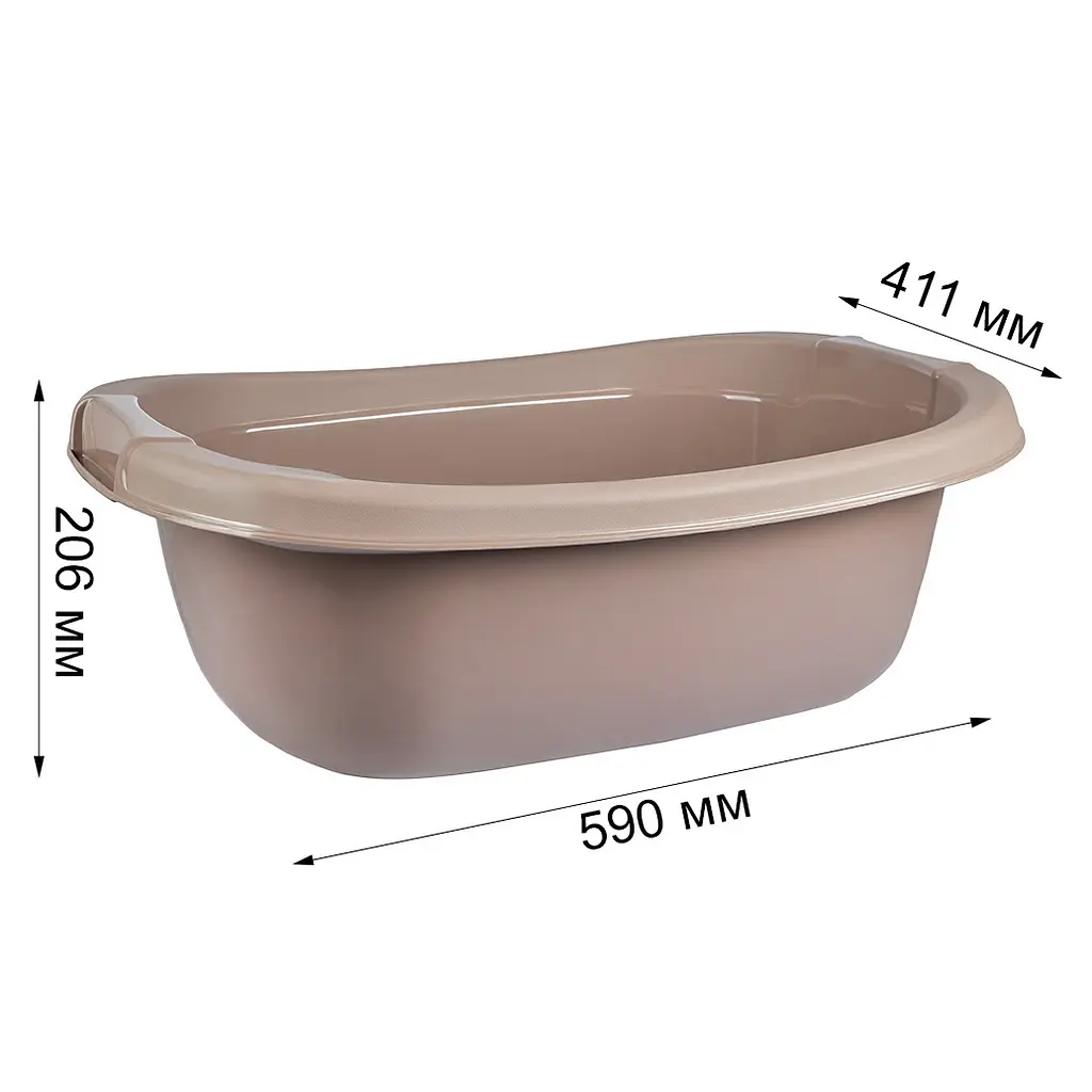 Таз Stars Plast овальний какао 25 л (94038/как) - фото 2