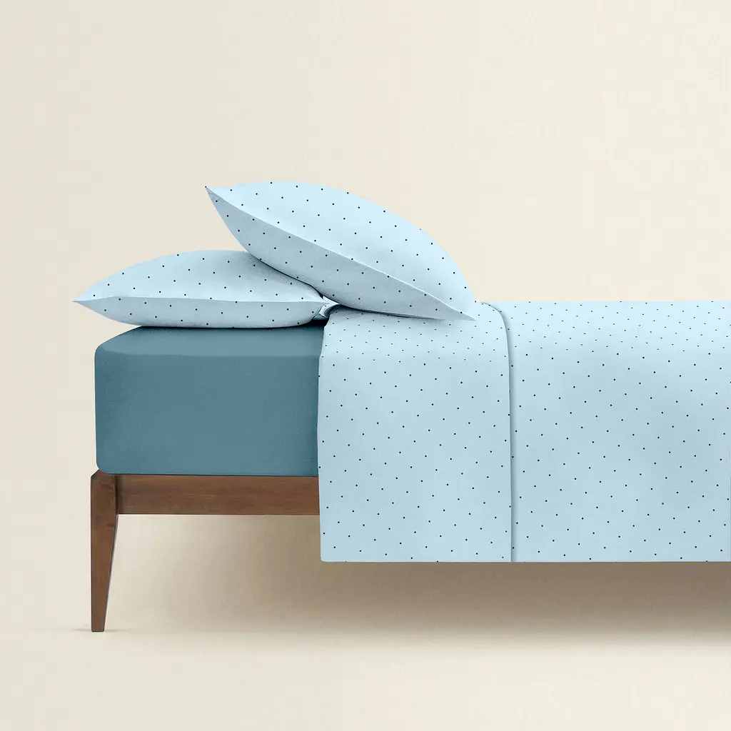 Комплект постільної білизни Cosas полуторний MINI DOTS CS13 160 x 220 см (DotsGreyLightBlue_68Sky_160) - фото 2