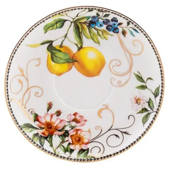 Чашка з блюдцем Elisey Elegant Past білий з жовтим 200 мл (9217-008) - фото 2