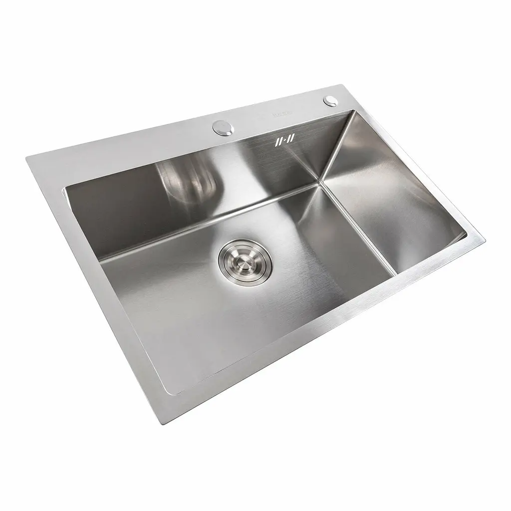 Кухонная мойка Platinum Handmade 650x450x220 (толщина 3,0/1,5 мм корзина и дозатор в комплекте), Нержавеющая сталь - фото 7