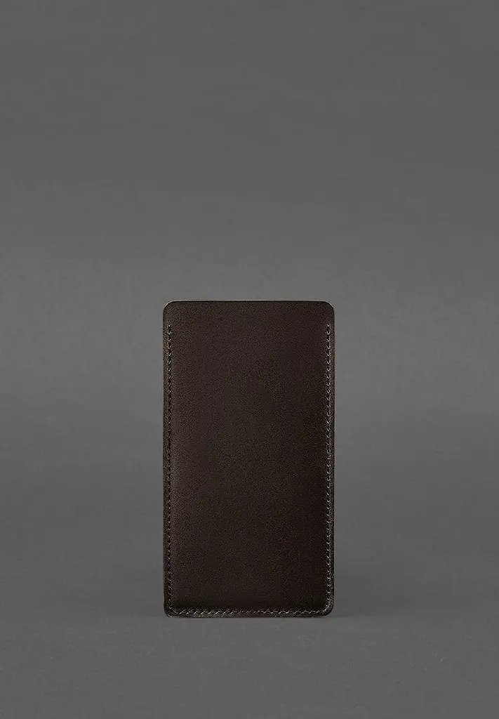 Кожаный чехол для iPhone 13 Темно-коричневый Краст - фото 3