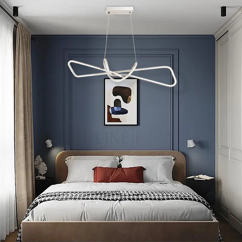 Современная белая люстра AVIZE в двух размерах Line.F Длина 85 см - фото 9