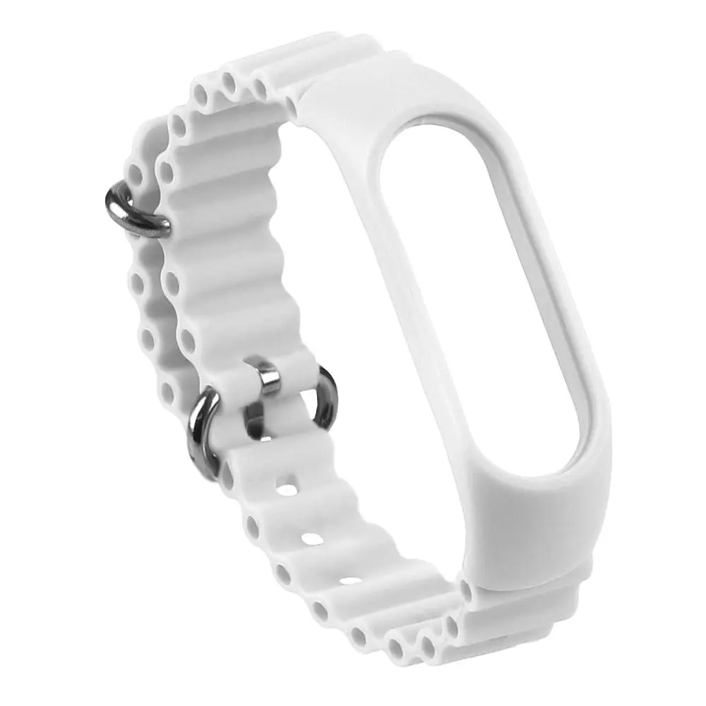 Силіконовий ремінець Ocean band Xiaomi Mi Band 3 / Mi Band 4 / Mi Band 5 / Mi Band 6 / Mi Band 7 White
