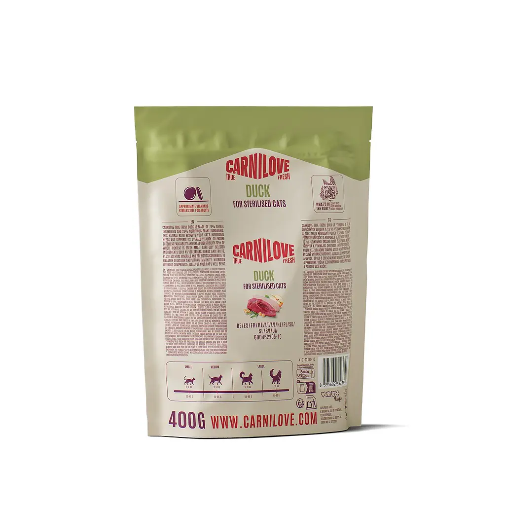 Сухий корм для стерилізованих котів Carnilove True Fresh Duck Sterilised суперпреміум качка 400 г - фото 2
