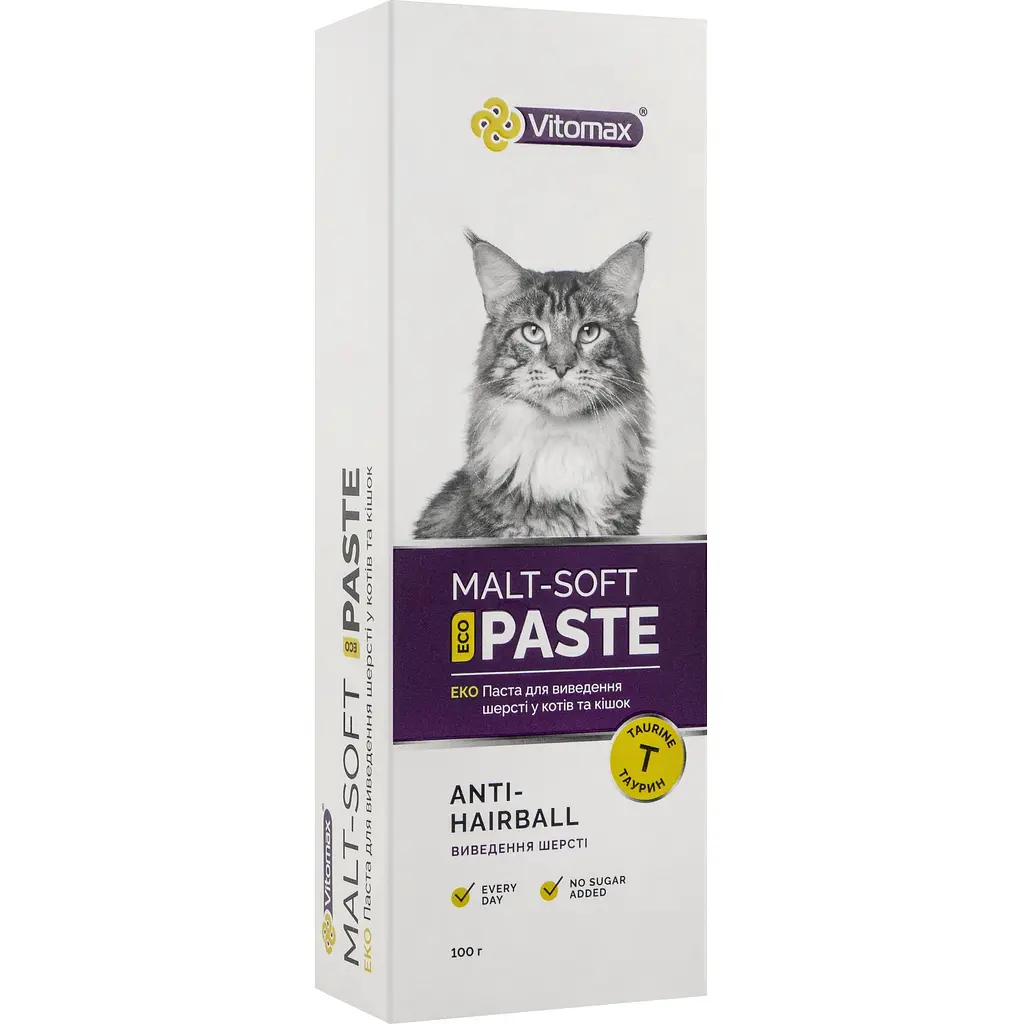 Паста Vitomax Eco Malt Soft для вывода шерсти кошек и кошек 100 г - фото 5