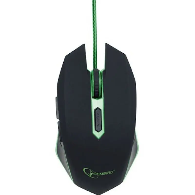 Оптична ігрова мишка Gembird MUSG-001-G, USB інтерфейс, зелений колір