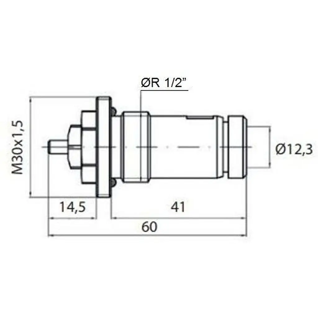 Клапан OUTER під термоголовку М30x1,5 панельного радіатора KALDE 1/2″ЗР ECO5029 (на трубу) - фото 6