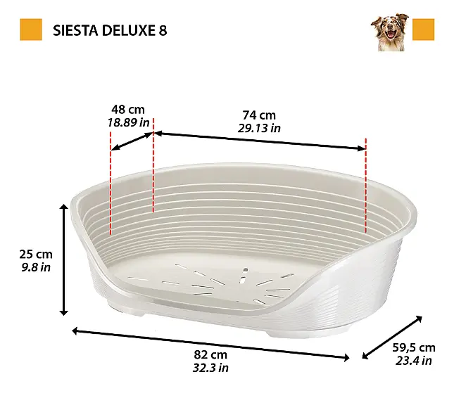 Пластиковий лежак для собак та котів Ferplast Siesta Deluxe 8 фіолетовий 82х59.5х25 см 70208923 - фото 2
