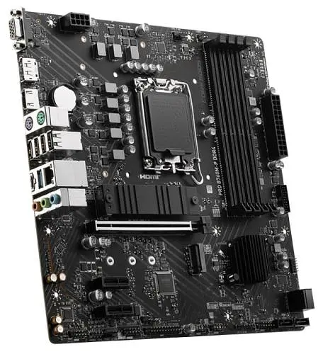 Материнська плата LGA1700, MSI PRO B760M-P DDR4, B760, 4xDDR4, Int.Video(CPU), 4xSATA3, 2xM.2, 1xPCI-E 16x 4.0, 2xPCI-E 1x 4.0, ALC897, RTL8111H, 4xUSB3.2/8xUSB2.0, VGA/HDMI/DP, MicroATX - фото 3