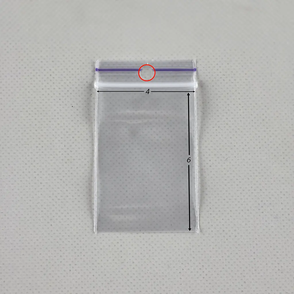 Пакети Zip-Lock прозорі 4x6 см, 100 шт, з отвором для підвішування, поліетиленові пакети із застібкою - фото 2