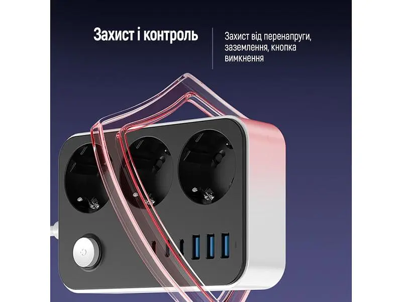 Мережевий фільтр-подовжувач ColorWay 2 м Black (CW-CHE36PDB) - фото 7