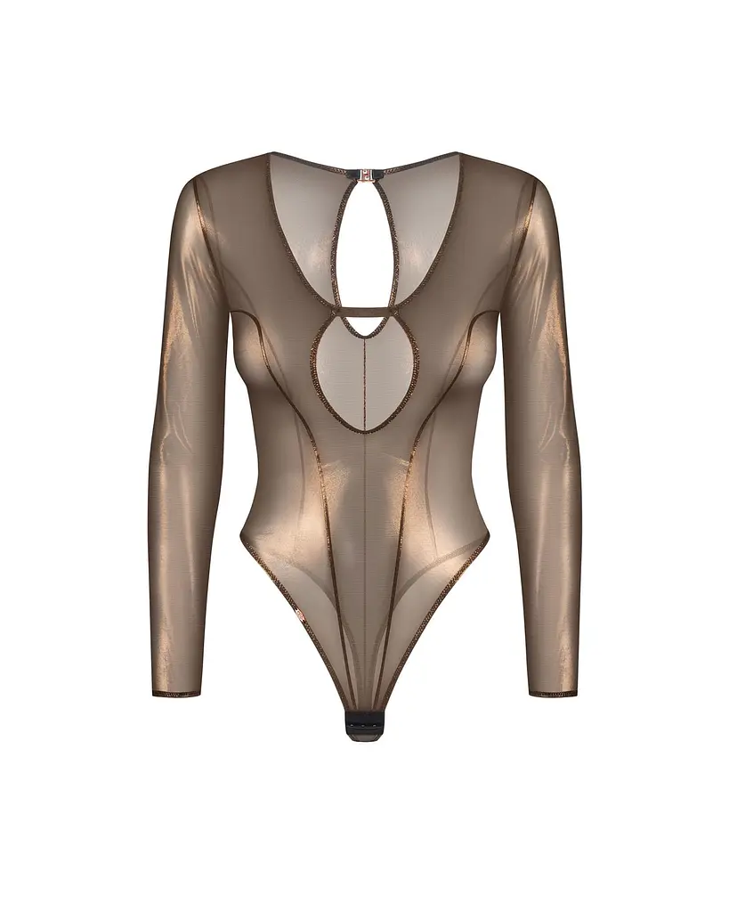 Боді з довгим рукавом Obsessive Soranna L/XL (бронзовий) - фото 6