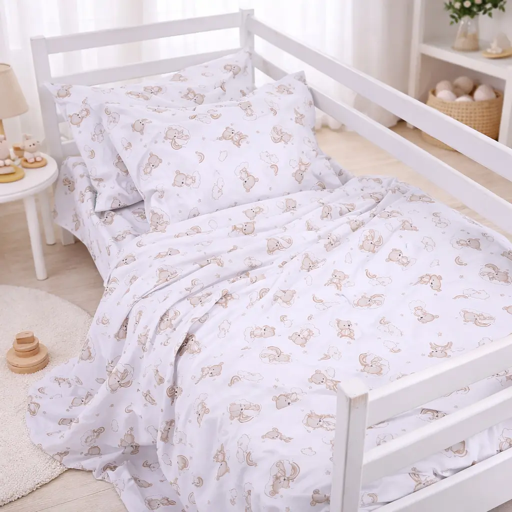 Простирадло MirSon бязь Kids Time Gentle Bears 110x160 см (2200012581025) - фото 4