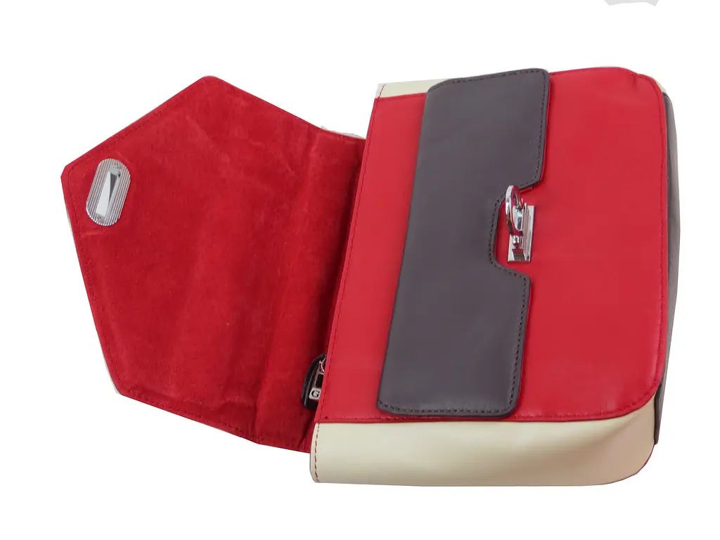 Невелика жіноча шкіряна сумка Giorgio Ferretti 35553SD04 Червона з бежевим - фото 9