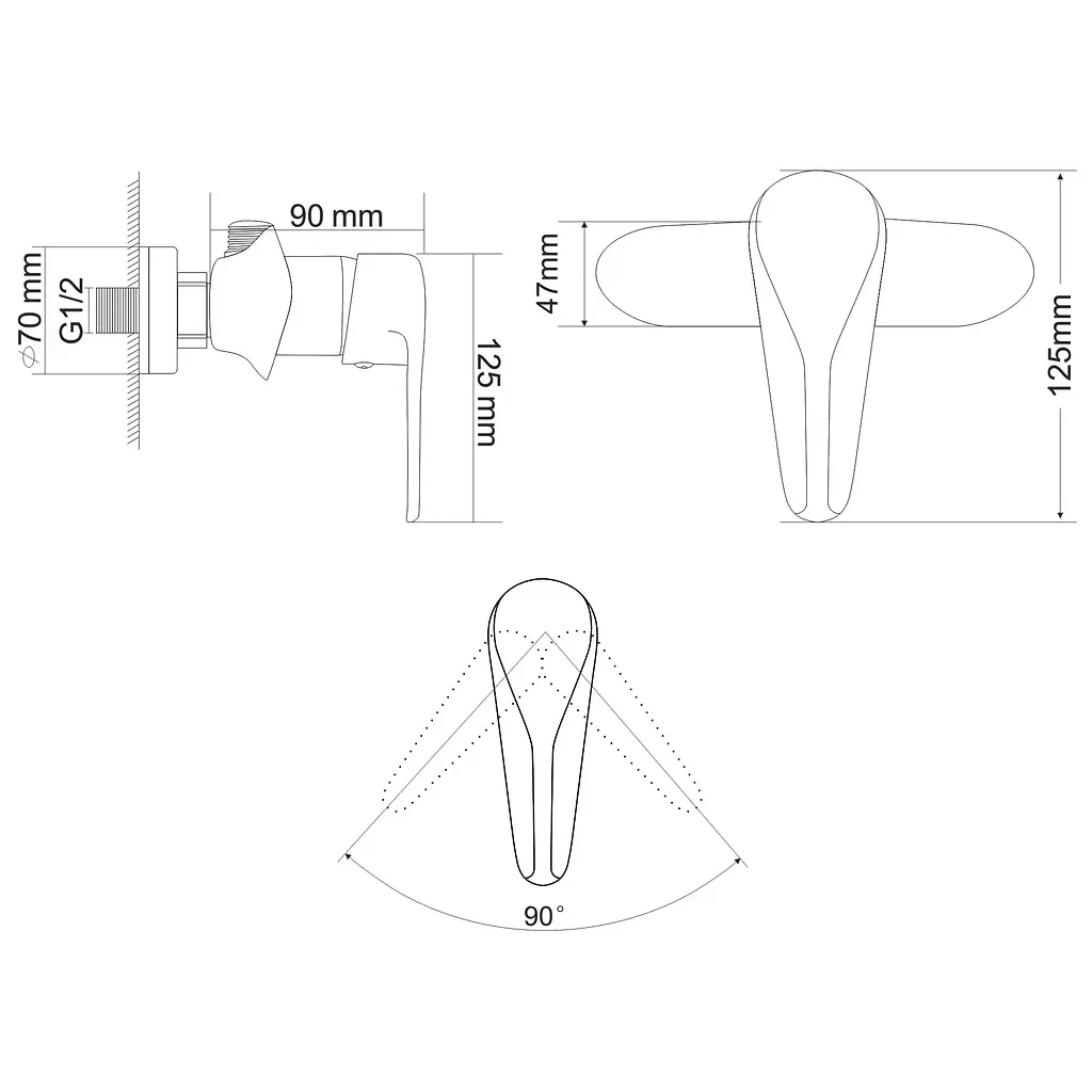 Змішувач для душу RJ Tulip хром RBZ081-5, Хром - фото 2