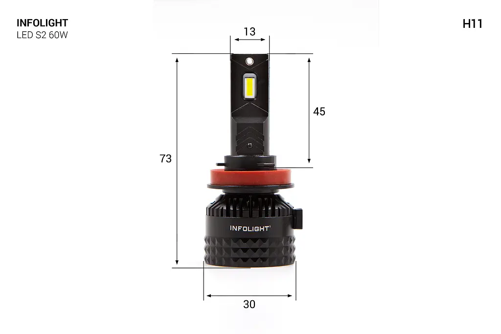 Комплект світлодіодних ламп Infolight S2 H11 60W - фото 2