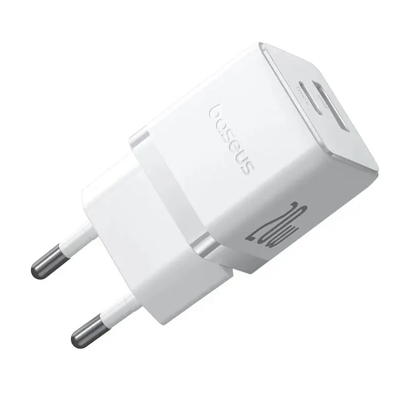 МЗП Baseus Palm Fast Charger 20W (1USB-A/1C) + кабель Type-C to Type-C (P10111608) Moon White - фото 4
