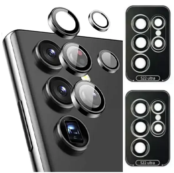 Захисне скло на камеру DK для Samsung Galaxy S22 Ultra 5G S908 Metal Eagle Eye 015709 black 2 шт. - фото 2