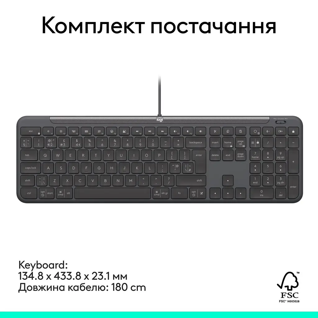 Клавіатура Logitech Signature Slim K620 for Business USB-C UA Graphite (920-013333) - фото 9