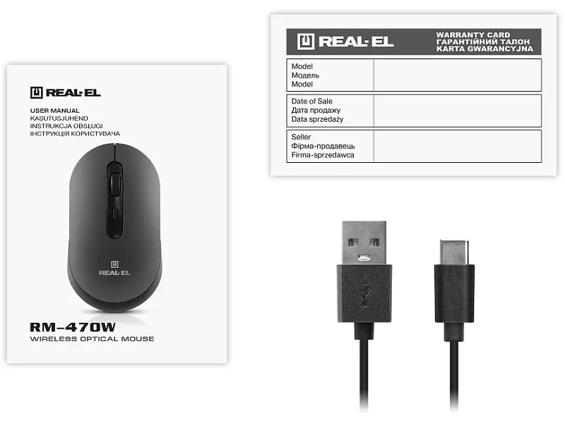 Миша REAL-EL RM-470W Dark Gray (EL123200049) - фото 10