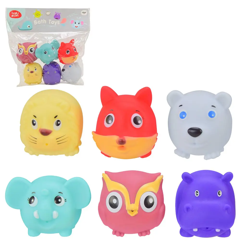 Набір фігурок-бризгалок для купання Bath Toys, 6 тварин (Y8619)