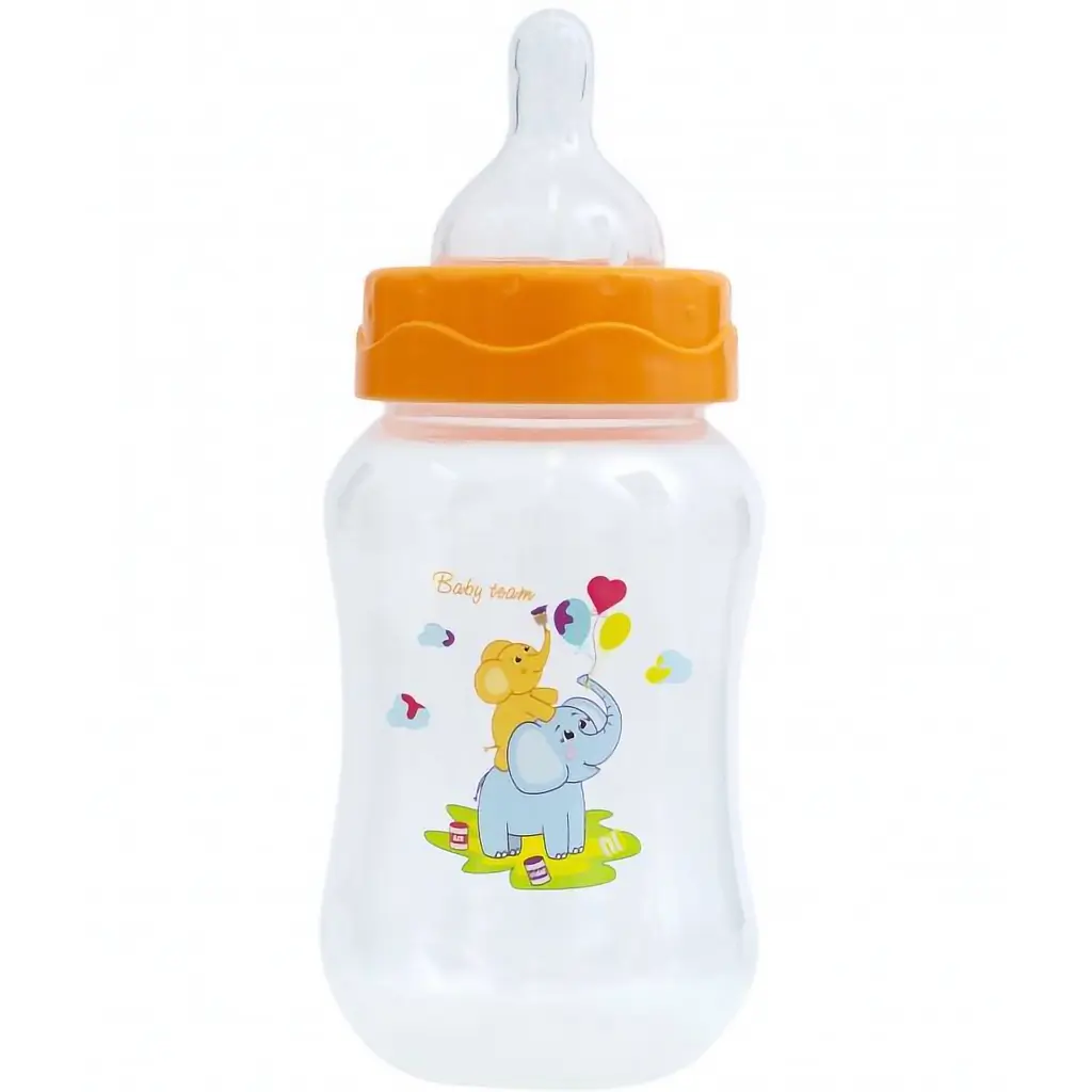 Пляшечка з широким горлечком Baby Team, 250 мл, помаранчева (1002) - фото 2