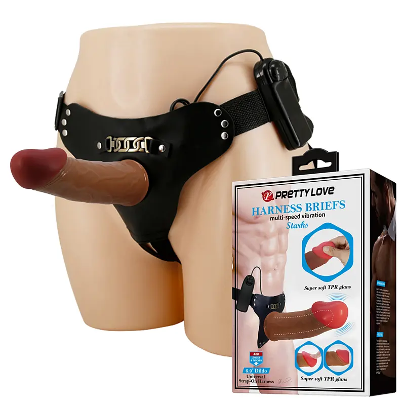 Страпон - Pretty Love Harness Briefs Stark with Vibration