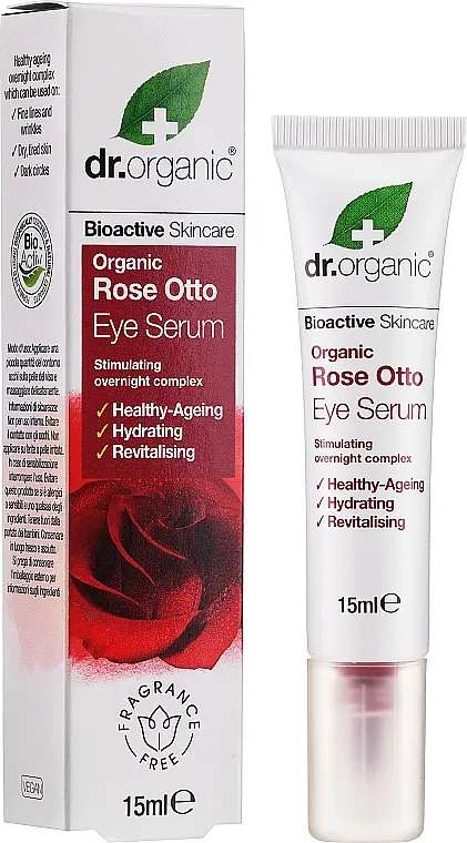 Сироватка для шкіри навколо очей Роза Отто Dr. Organic Bioactive Skincare Rose Otto Eye Serum 15 мл - фото 2