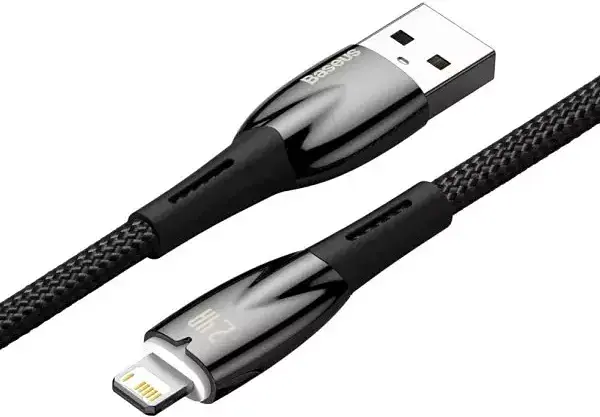 Кабель Baseus Glimmer Series Fast Charging Cable USB to Lightning 2.4A 2m CADH000301 Black - фото 4