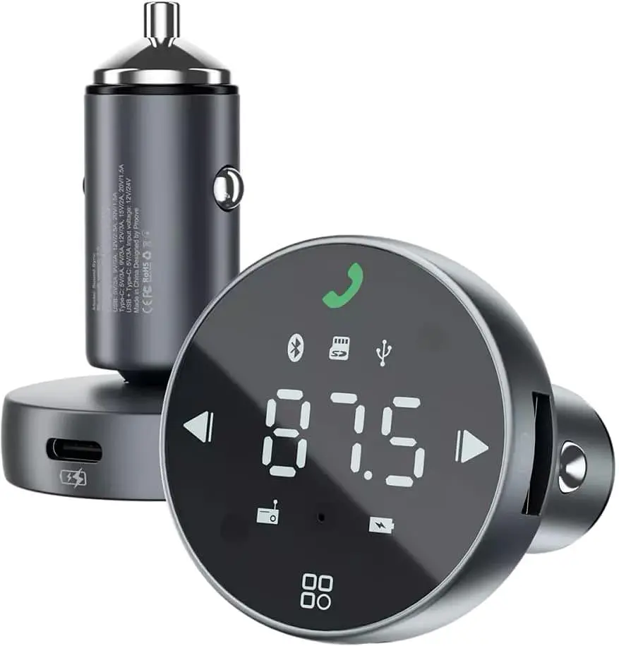 Автомобільний зарядний пристрій Proove FM Launcher Sound Sync 30W (PD+QC3.0) Type-C+USB gray (FMSS30110003) - фото 4
