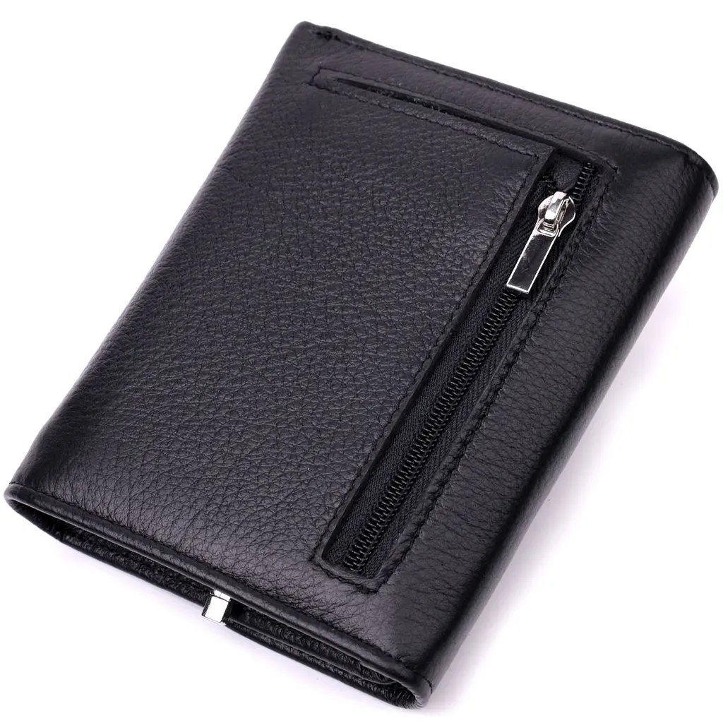 Симпатичний жіночий гаманець із монетницею з натуральної шкіри ST Leather 19481 чорний - фото 6