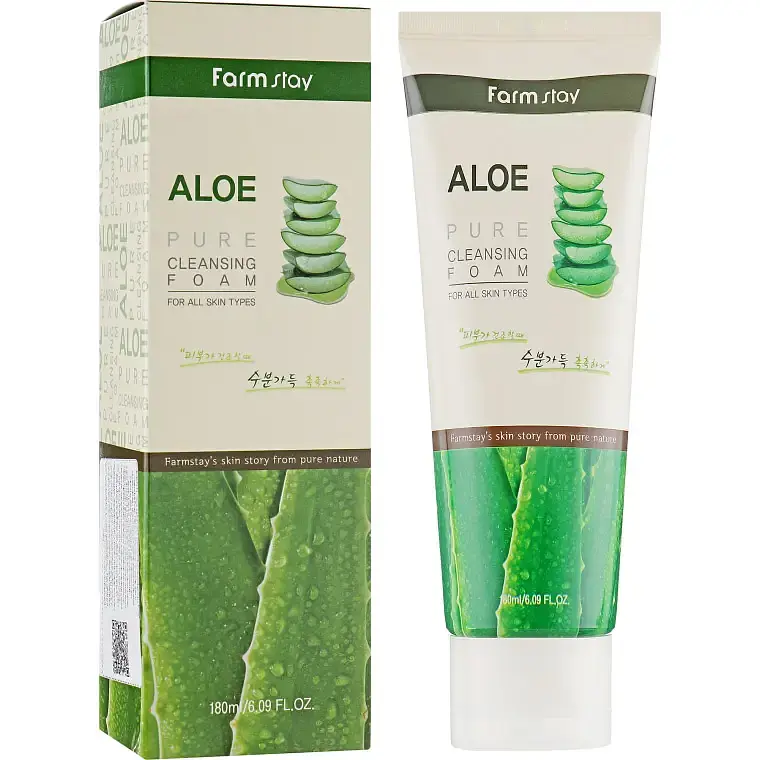 Пенка для умывания FarmStay Pure Cleansing Foam Aloe с алоэ 180 мл - фото 2