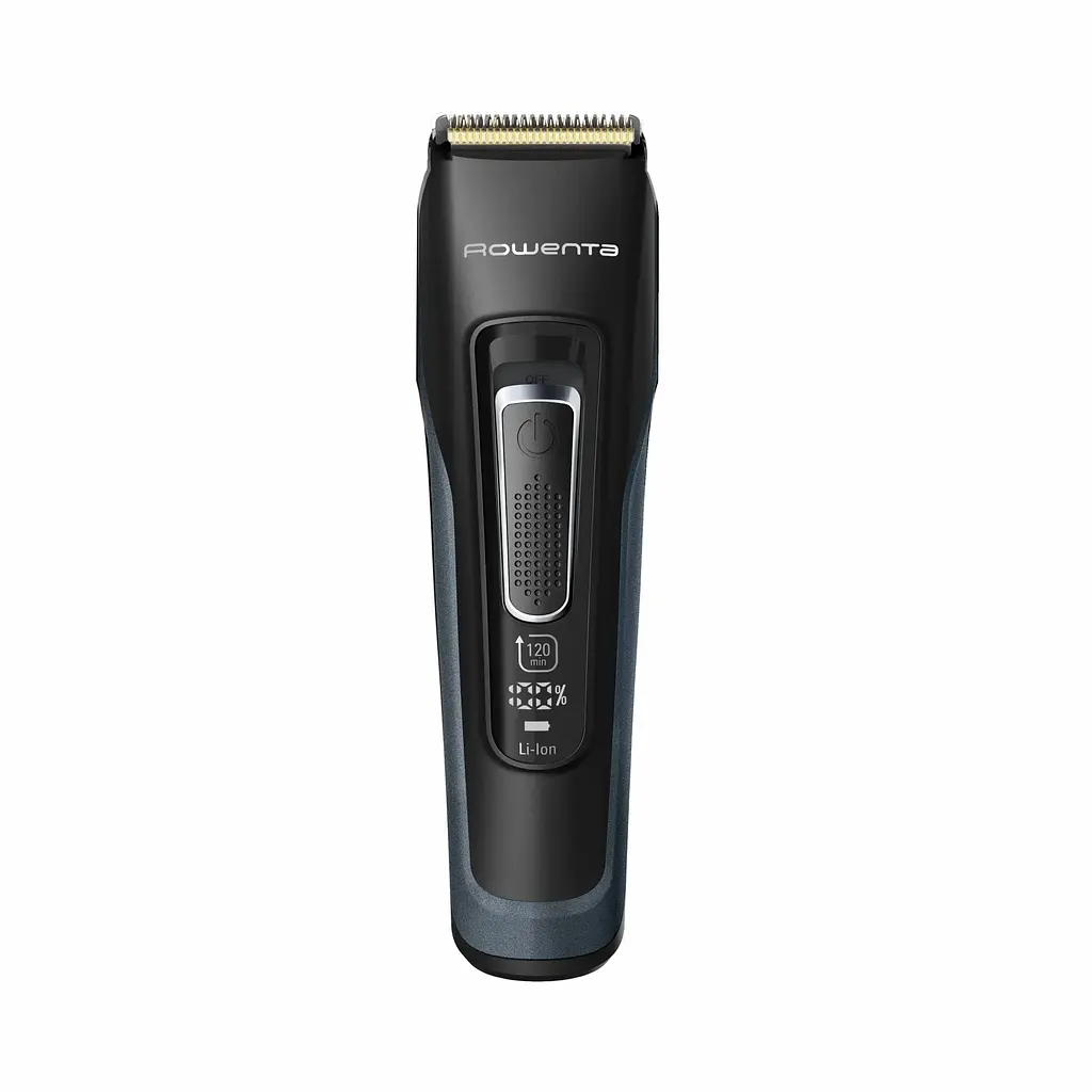 Машинка для стрижки Rowenta Advancer, для бороди, вусів, голови, мережа+акум., роторний мотор, насадок-3, кейс, титан.напил., темно-синій - фото 2