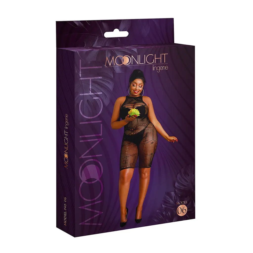 Сукня-бодістокінг Moonlight Plus Model 06 XL-XXXL Black - фото 5