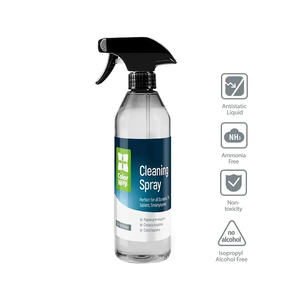 Спрей для очищення ColorWay Cleaning Kit, Large, OLED/LED/LCD/TFT, 550ml, microfibre*2 (CW-5500) - фото 3