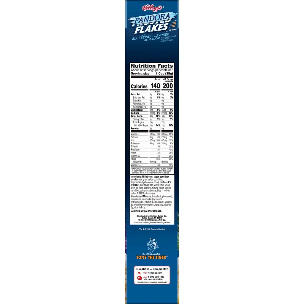 Пластівці Kellogg's Frosted Flakes Original with Blueberry Flavored Blue Moons Cold Breakfast Cereal 462g - фото 5