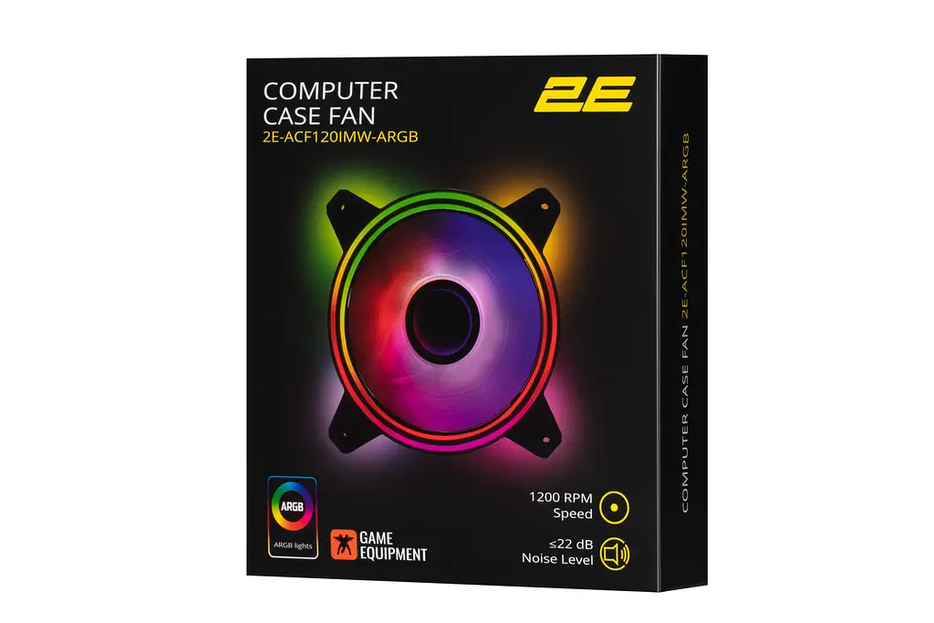 Кулер корпусний 2E GAMING Air Cool Infinity M ACF120IMW-ARGB 120 мм 1200 rpm 3pin, 3pin +5VARGB 22dBa чорний - фото 6